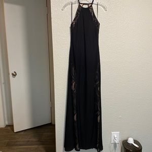 Black High Neck Lace Gown